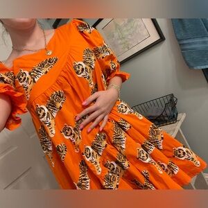 Orange Tigers Asymmetrical Sequin Queen of Sparkles Dress Gameday